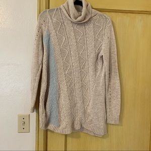 Desigual Bordado mixed-knit roll neck sweater size small